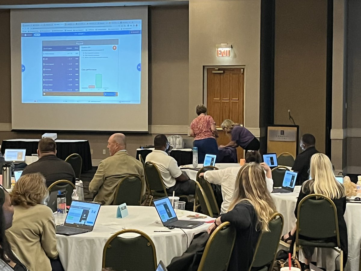 ARJohnsonNC's tweet photo. Awesome start to our conference and great to be back in person with our education staff!  Teachers were getting into to the groove with Flocabulary and @nearpod.  Thank you, Katherine for working with our team! https://t.co/p6pTBusRES