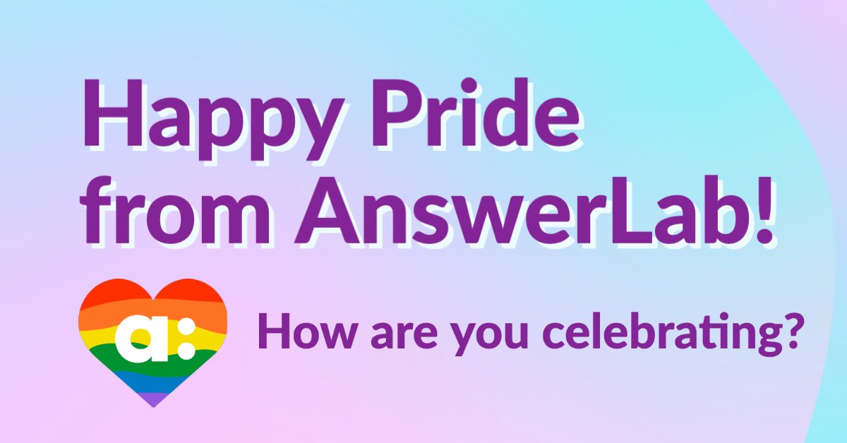 AnswerLab's tweet image. Happy #Pride! Our LGBTQIA+ ERG has organized a number of events throughout June to help us celebrate, including a queer book club, movie night, and talent show benefitting nonprofits supporting LGBTQ elders &amp;amp; transgender youth. How are you celebrating Pride in your workplace?