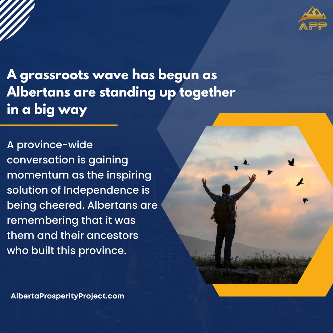 ABProsperityPrj's tweet photo. Follow the grassroots movement of the Alberta Prosperity Project and attend an APP event near you to hear how we can absolutely free ourselves. To know more, visit https://t.co/DDooKhuwJD
#AlbertaProsperity #Alberta #AlbertaStrong #PathToProsperity #RoadToFreedom #YourAlberta https://t.co/C9HlCgybZQ