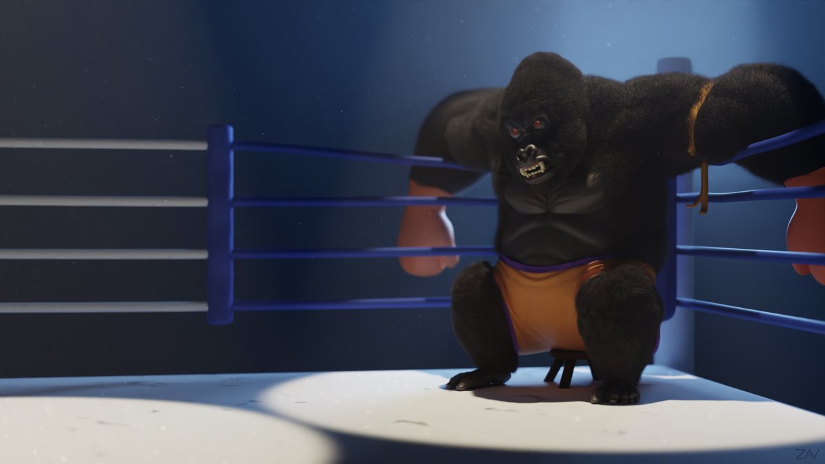 monkeyzav's tweet image. I had fun shaping this big guy with sculpt mode 🦍

#b3d #Blender3d #blenderart #blendercommunity  #gorilla #boxing