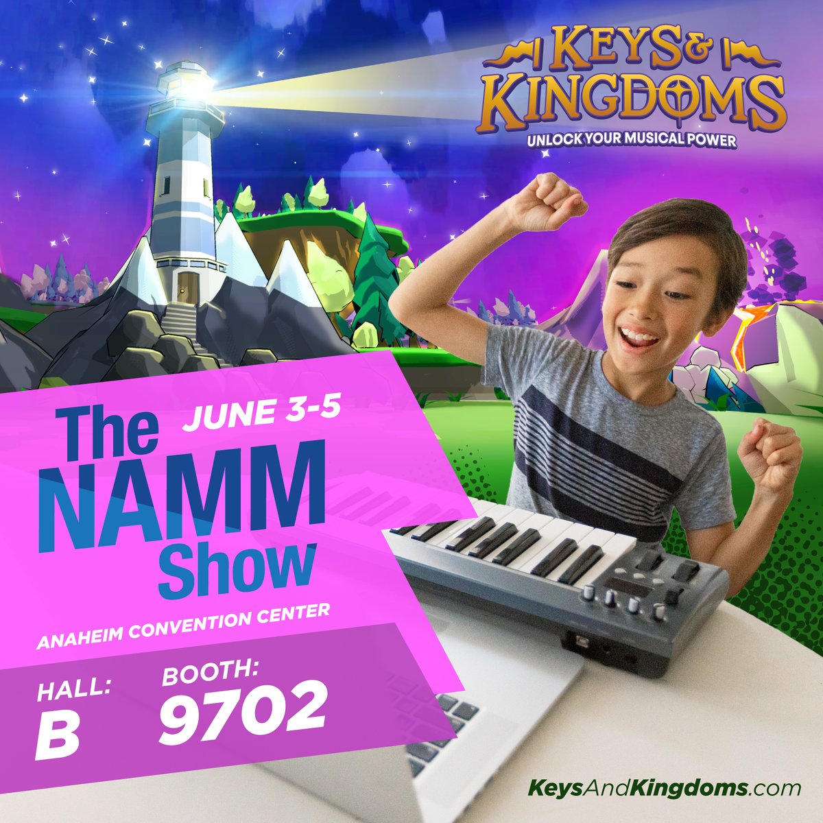 keysandkingdoms's tweet photo. Keys &amp; Kingdoms will be attending The NAMM Show! Proudly displayed with Artesia Pro at Hall B, Booth 9702. Come by our booth, meet the team and check out Keys &amp; Kingdoms!

https://t.co/m6ggJOAArc

#keysandkingdoms #thenammshow #namm #namm2022 https://t.co/PZxbRVJpXZ