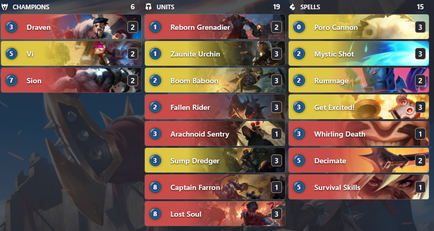 BaJAtakk's tweet photo. BACK WHERE I DO BELONG. Rank 1 with 7-0 win streak with Sion, deck seems really strong now, love the split of 2-2-2 champions.  Deckcode in comments! https://t.co/bjmHKPBKTc