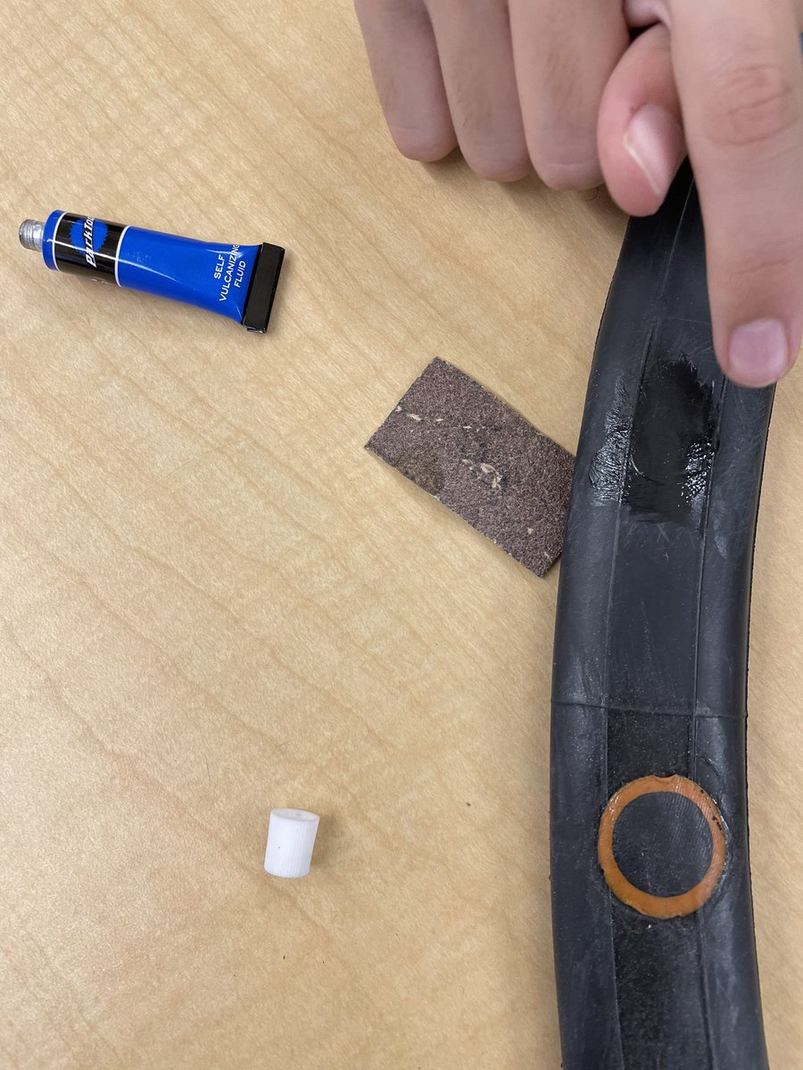 tcdixon3's tweet image. We continued #WheelWeek by learning some basic, yet necessary, bicycle repairs today. My #OutdoorEd class can now say they know how to patch a tube. We’ll be back in the bikes again tomorrow!

#SKW2022 #WalkRideAndWheel #WheelWeekAB #WeAreCBE #BikeRidesRule #MoreKidsOnBikes