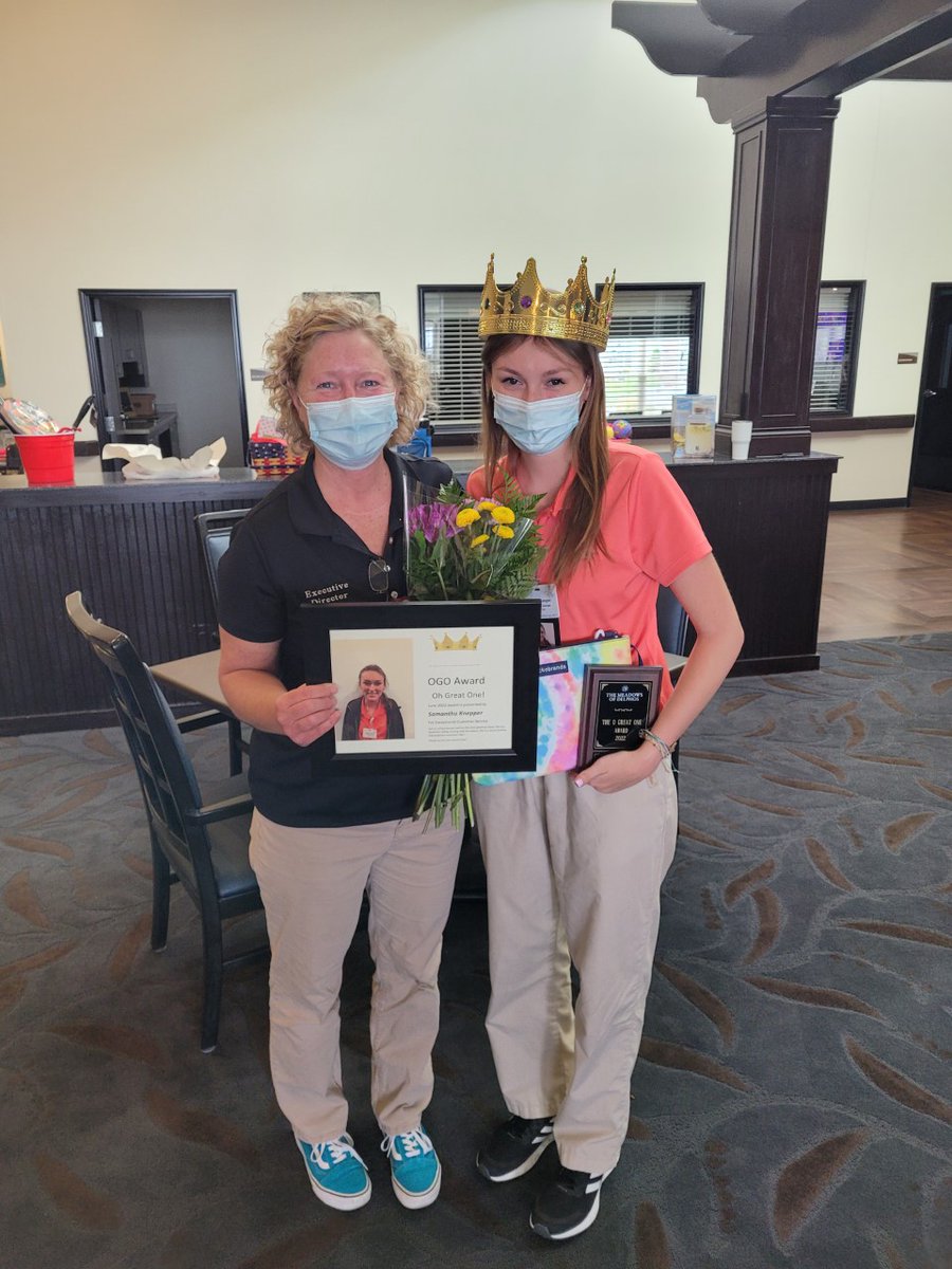 Congratulations to our June Oh Great One Samantha Knepper, who is a part of Life Enrichment. The residents and our staff enjoy having her a part of the team. She always has a smile on her face and goes above and beyond for the residents.