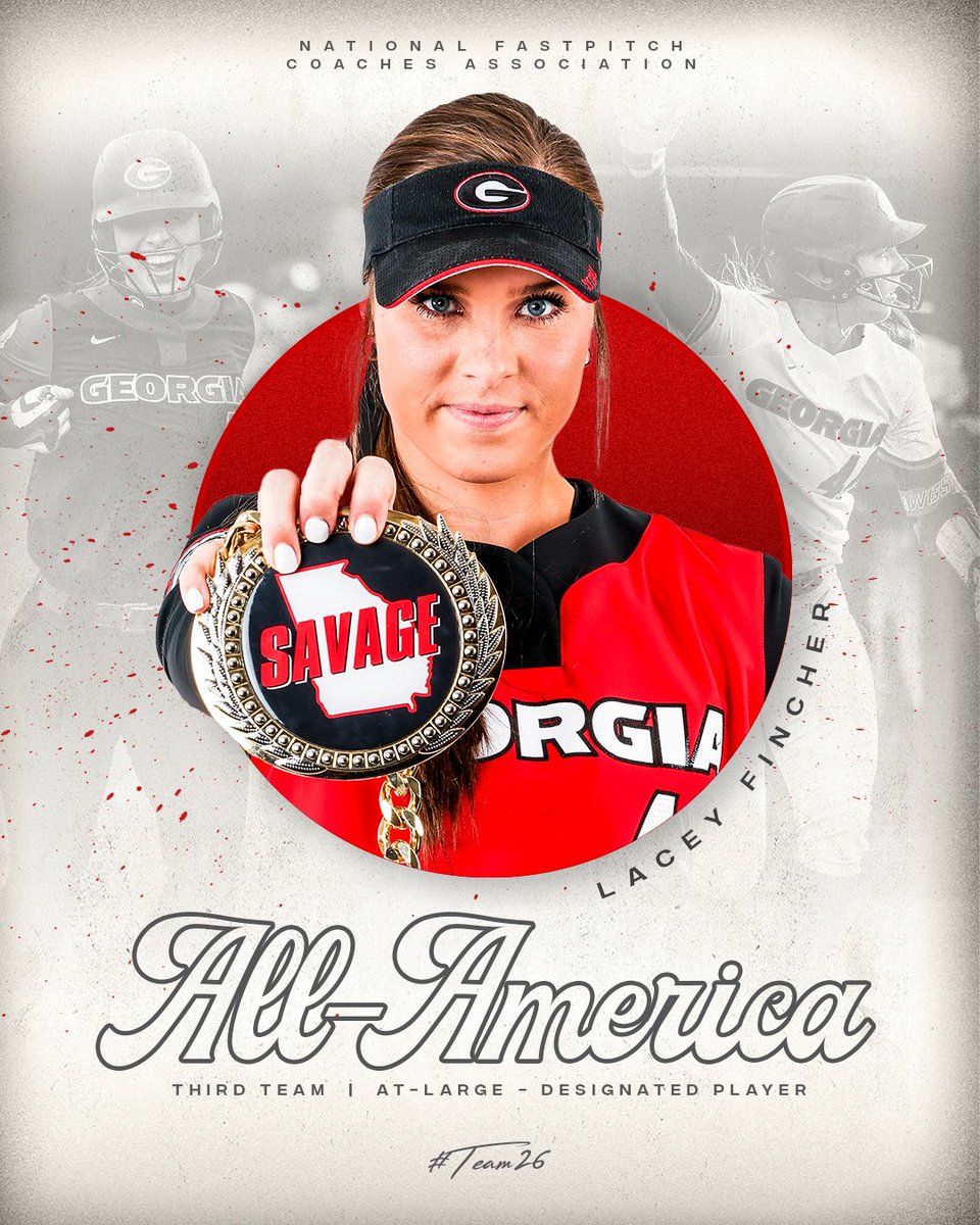 Georgia Softball (@ugasoftball) on Twitter photo πΆ πππ-πππππΎπΈπΆπ
Senior designated player <a href="/LaceyFincher3/">Lacey Fincher</a> has been named <a href="/NFCAorg/">National Fastpitch Coaches Association</a> All-America Third Team π
π gado.gs/9e1
#DGD | #Team26 | #GoDawgs πΆ πππ-πππππΎπΈπΆπ
Senior designated player <a href="/LaceyFincher3/">Lacey Fincher</a> has been named <a href="/NFCAorg/">National Fastpitch Coaches Association</a> All-America Third Team π
π gado.gs/9e1
#DGD | #Team26 | #GoDawgs