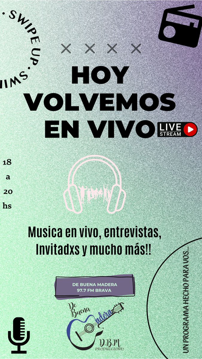 MaritoSanchez18's tweet photo. Ya estamos listos para largar nuestro cuarto programa @DeBuenaMadera01 de 18:00hs a 20:00hs por @RadioBrava977 97.7ποΈπ§π».
Hoy invitada especial #AlexandraLobos, la mejor mΓΊsica, sorteos y premios que ya los tiene acostumbrado el programa "Hecho para vos".
Celular:
(Hilo)β¬οΈππ» https://t.co/H4XfxtO2ai