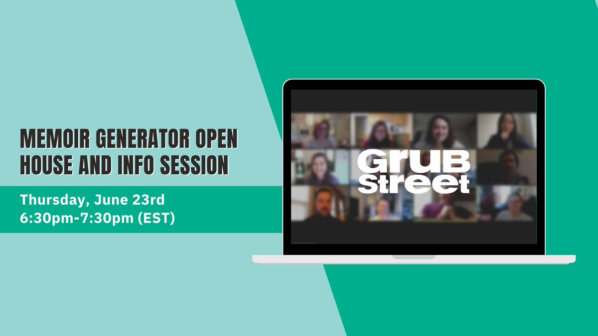 GrubWriters's tweet photo. Thinking of applying to the Memoir Generator? GrubStreet will host an online Q&amp;A session with instructor @michelledseaton on Thursday, June 23rd from 6:30-7:30pm! 🌙 https://t.co/HO0EqZCivA https://t.co/ftvYAy306m