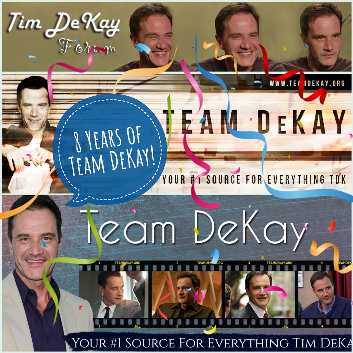 TeamDeKay's tweet photo. 8 Years of Team DeKay! Has it been that long already? Yep, 8 years ago today, we launched a small fansite - and we've come a long way since then! Thanks to all of you for hanging out with and supporting us. Here's to many more! ❤️🎉

https://t.co/zFBFbJF1jt https://t.co/0crowiLPJR