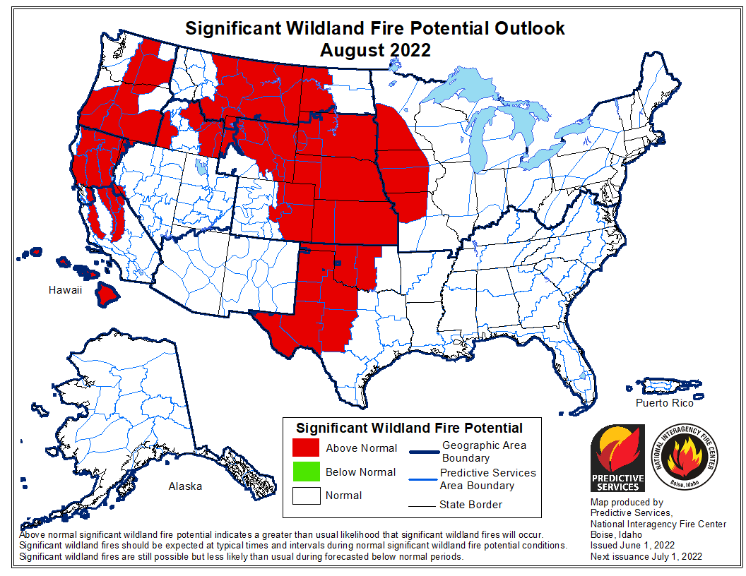 NIFC_Fire's tweet photo. #NationalFireNews: The National Interagency Coordination Center, Predictive Services released the #WildlandFireOutlook on the under 'Predictive Services - Outlooks'--> https://t.co/JZBeppdsTx #FireYear2022 https://t.co/JCy9dApnyo