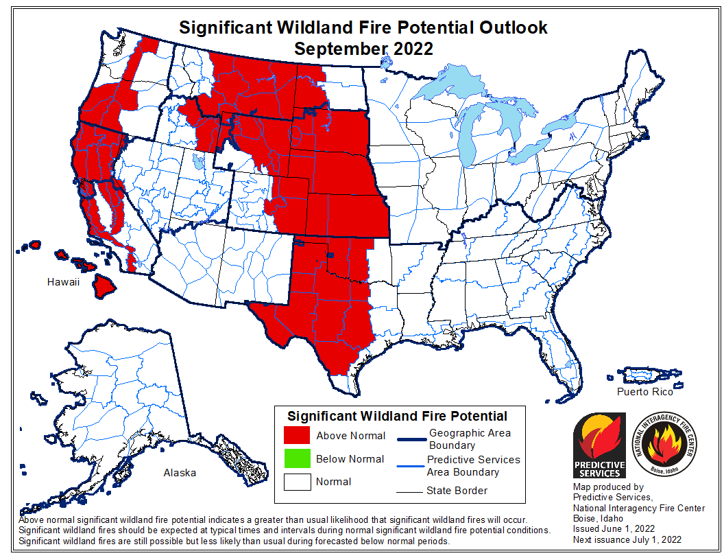 NIFC_Fire's tweet photo. #NationalFireNews: The National Interagency Coordination Center, Predictive Services released the #WildlandFireOutlook on the under 'Predictive Services - Outlooks'--> https://t.co/JZBeppdsTx #FireYear2022 https://t.co/JCy9dApnyo