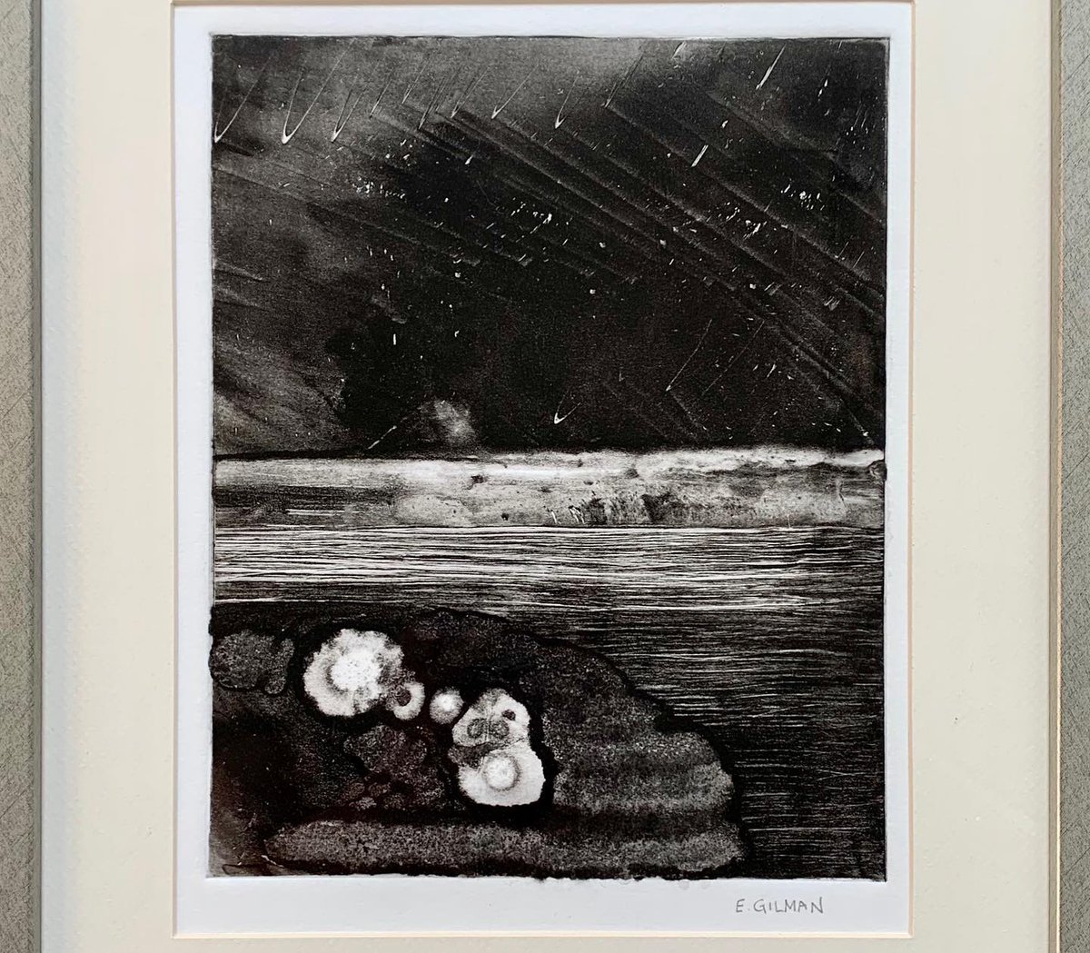 Happy news! “Night of the Shooting Stars” sold at the prestigious Long Beach Island Foundation’s juried works on paper exhibit.Thank you lbif! #monotype #nightoftheshootingstars #printmaking #worksonpaper #loveladies #lbi #lbinj #artistlife