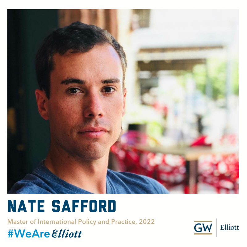 Nate Safford chose <a href="/mippgw/">MIPP Program at GW</a> at <a href="/ElliottSchoolGW/">The Elliott School</a> for the impressive faculty, #diversity &amp; central #DC location. The people he met, flexibility &amp; relevant courses set him up for success! Check out his advice for incoming students in his #WeAreElliott profile! ow.ly/Auk350JgRkn