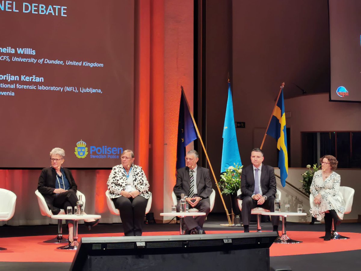 IAFS2026's tweet image. Great Panel Discussion at #eafs2022 about Forensic Science Management including IAFS President, Prof. Claude Roux, Prof. Sheila Willis @sideliner2, Prof Gillian Tully, Dr Kornelia Nehse and Dr Dorjan Kerzan.