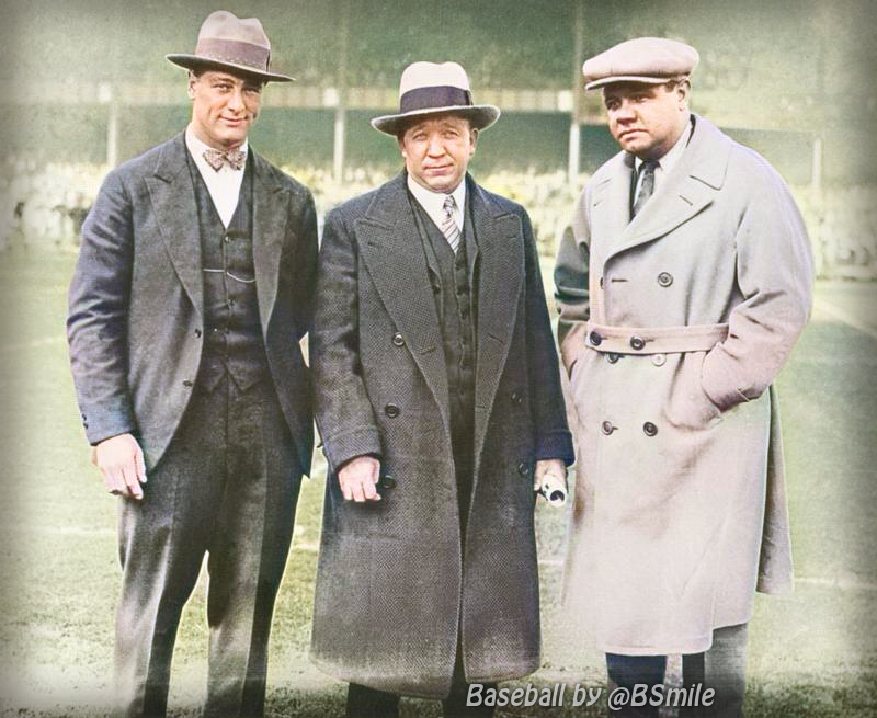 Lou Gehrig, Knute Rockne &amp; Babe Ruth pose before a Notre Dame football game at Yankee Stadium! #Sports #Legends #NYC #History
