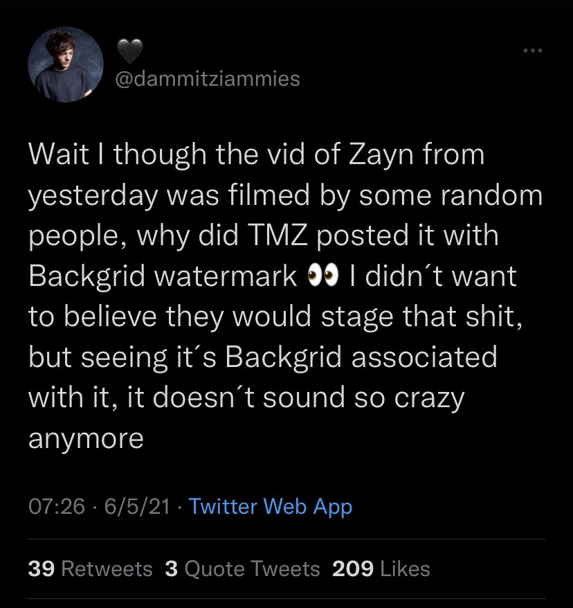 now lets get to the topic everyone’s been crying about. Zayn. first of all - Liam was well aware of who L0gan was talking about. How do i know this? bc when it happened - Liam hinted about it - plus TMZ posted abt it.. backgrid watermark its a copy of a copy of a copeehhhh.  https://twitter.com/teaandfrozenpea/status/1401205417154334722