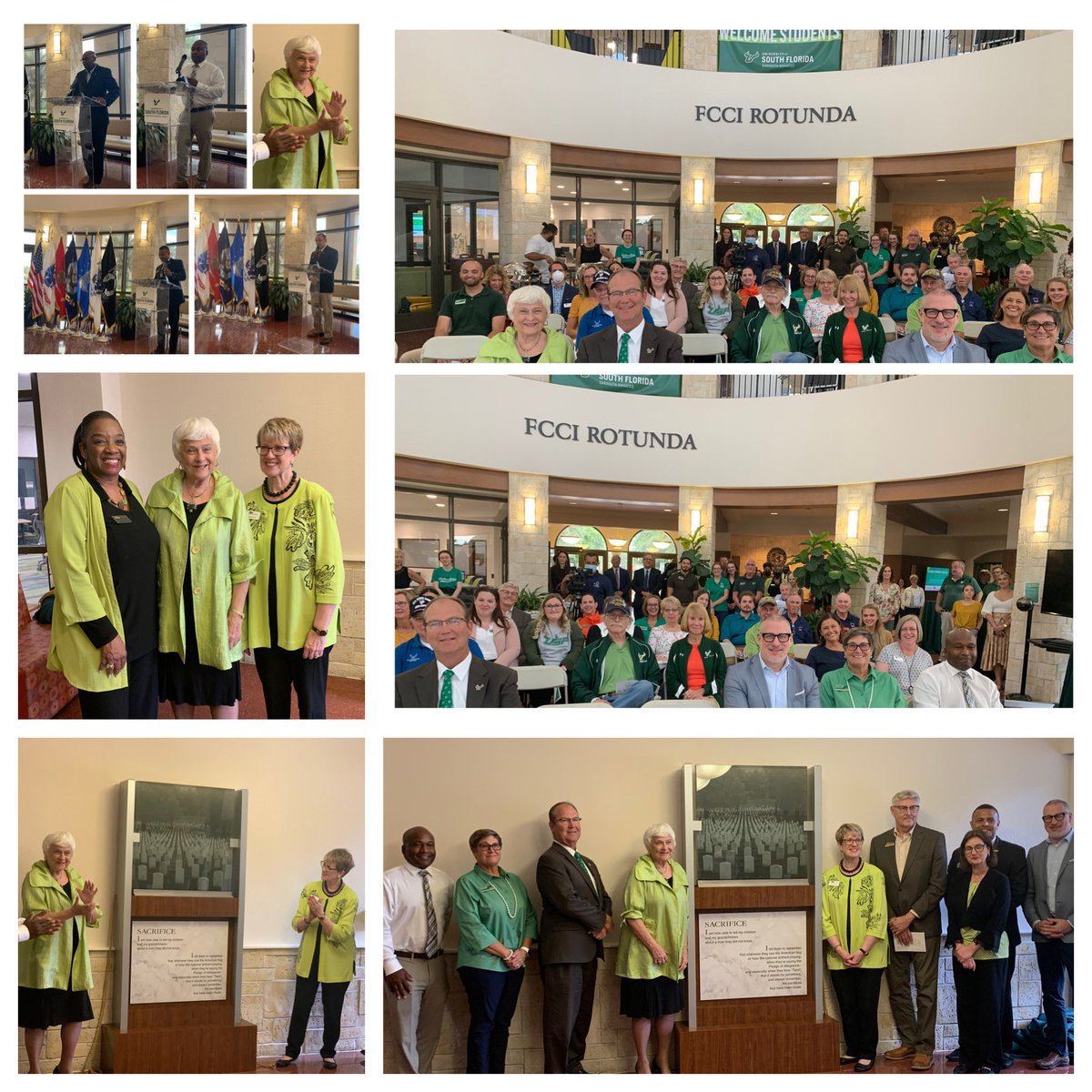 Unveiling of Patriot Plaza Testimony:Sacrifice at ⁦<a href="/USFSM/">USF Sarasota-Manatee</a>⁩ donated by ⁦<a href="/ThePattersonFdn/">The Patterson Foundation</a>⁩