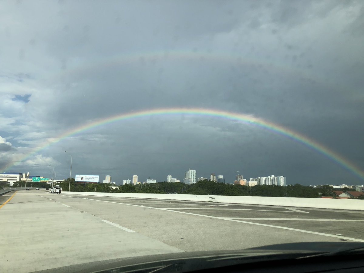 mareevs's tweet image. There is a double rainbow over the city of St. Pete right now. Happy first day of Pride 🌈❣️