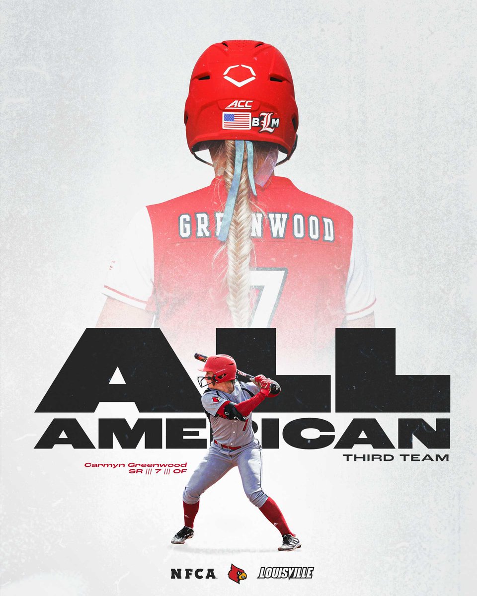 LouisvilleSB's tweet photo. 𝗔𝗟𝗟-𝗔𝗠𝗘𝗥𝗜𝗖𝗔𝗡 𝗦𝗧𝗔𝗧𝗨𝗦

@CarmynGreenwood has been named a @NFCAorg third team selection! 

📰: https://t.co/xL4MN8KJiN

#GoCards https://t.co/dQ0sydMwIm