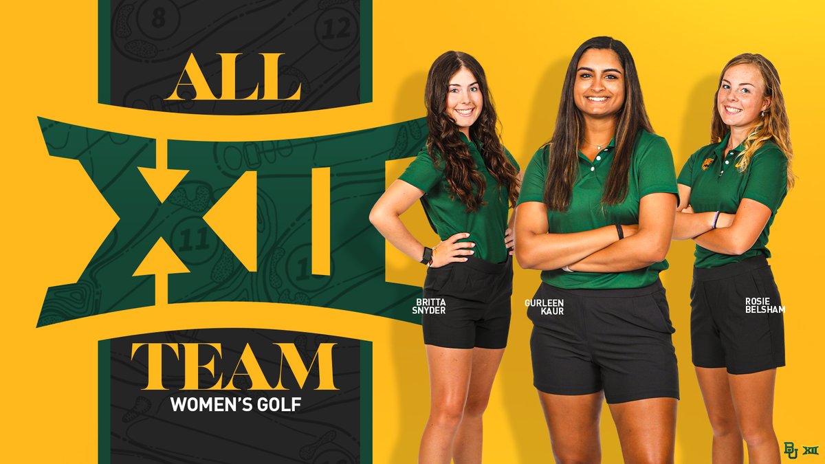 Congratulations to <a href="/rosiebelsham/">rosiebelsham</a> <a href="/gurleennkaur/">gurleen</a> 
 and <a href="/BrittaLPGA/">Britta Snyder</a> on earning All-Big 12 Team Honors❗️

Three honorees for the 🐻s are:
✅ Most in the <a href="/Big12Conference/">Big 12 Conference</a> this year
✅ Most in a single-season in program history

🗞:  baylorbea.rs/3teqe6j

#SicEm🐻⛳️🏌️‍♀️