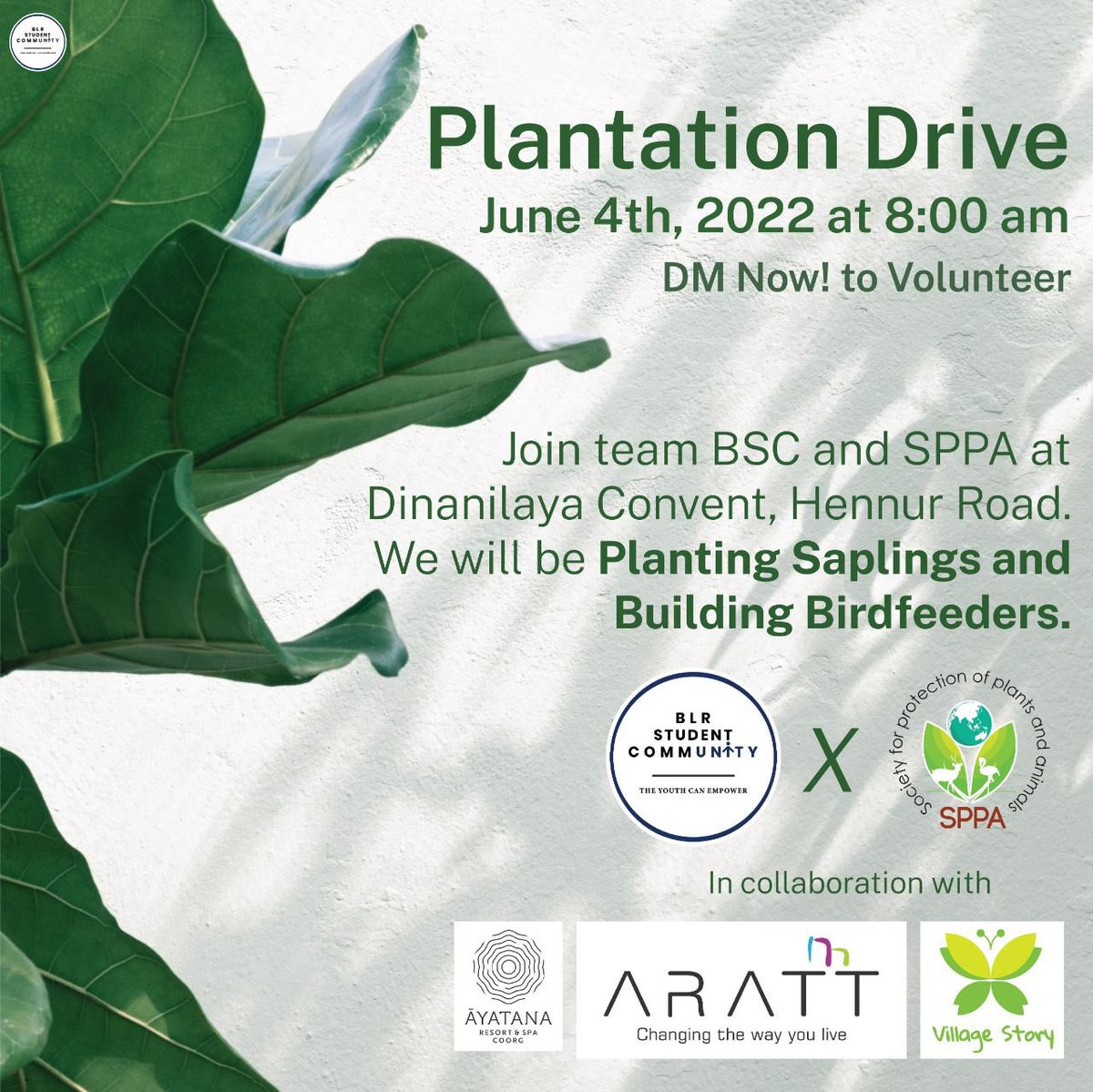 indianstucom's tweet photo. 🌱This #WorldEnvironmentDay , join BSC and SPPA in planting saplings and building birdfeeders! 

Bangalore Student Community #PlantationDrive on Saturday, 4th June 2022 at Dinanilaya Convent, Hennur Road.

Register :- https://t.co/PjlwvsearX https://t.co/cs0MSy5233