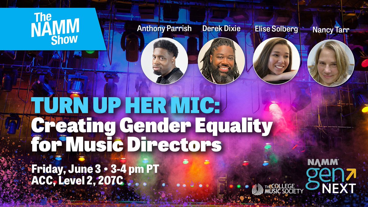 welldunnorg's tweet photo. Thrilled to take part in @NAMMGenNext at @NAMMShow come join us and discuss ways to create Gender Equity in touring and late night TV. #NAMM2022 #NAMMGenNext #Diversity https://t.co/yXuiCJgGkA