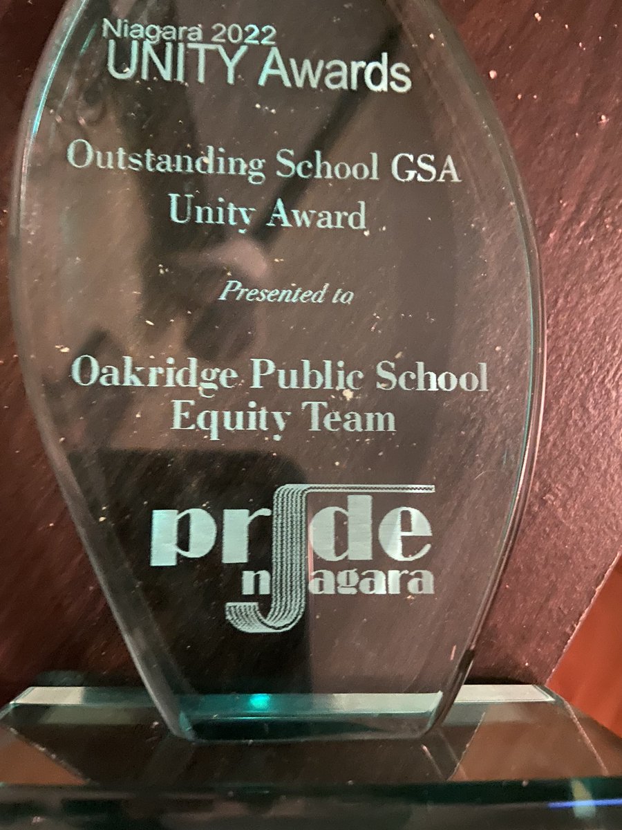 RobinsonOAK's tweet photo. We did it!!!!!! Our GSA Equity Team was nominated for an award at the Pride Unity Awards tonight and we won! So proud! #equity #inclusion #acceptance #kindness @OakridgeEagles1 @dsbn https://t.co/7wR5kgdk9G
