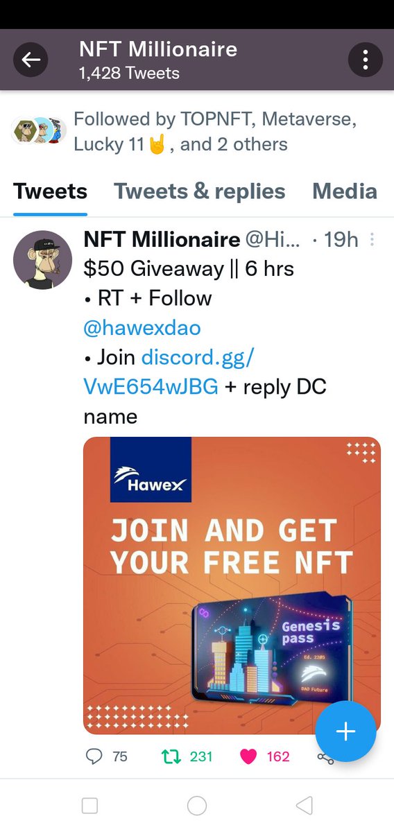 ZaragozaRowena's tweet photo. @HiNFTGiveaway Done sir! https://t.co/NDY8rlsVo4