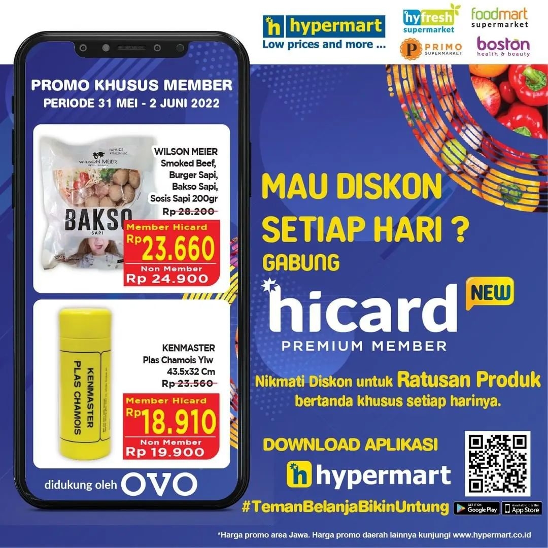 Ini dia yang baru dari Hyfresh, Hicard Premium Member #TemanBelanjaBikinUntung !!! 🥳🥳

Belanja di Hyfresh kapanpun bisa dapat diskon lebih untuk ratusan produk yang bikin kalian bahagia! dan nantikan keuntungan lainnya 😁😁 dari Hicard Premium Member.