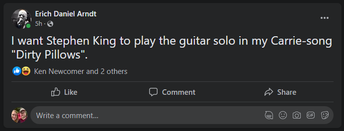 RelativeForceG's tweet photo. .@StephenKing A friend of mine is dying to have you play a solo for him. Care to help him out? I can easily put you in touch.
#BestAuthorAlive #GreatGuitarists https://t.co/KYhzwtncYC