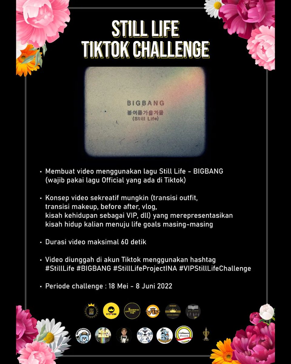 Peekaboo1232's tweet photo. Hello, VIP INDONESIA
PROUDLY PRESENT "STILL LIFE PROJECTS - STILL LIFE TIKTOK CHALLENGE"
JANGAN SAMPE GAK IKUTAN !
YUK π HADIAHNYA BANYAK !
Dan jangan lupa gunakan hashtag :
#StillLife
#BIGBANG
#StillLifeProjectINA
#VIPStillLifeChallenge https://t.co/7baNMi2xpl