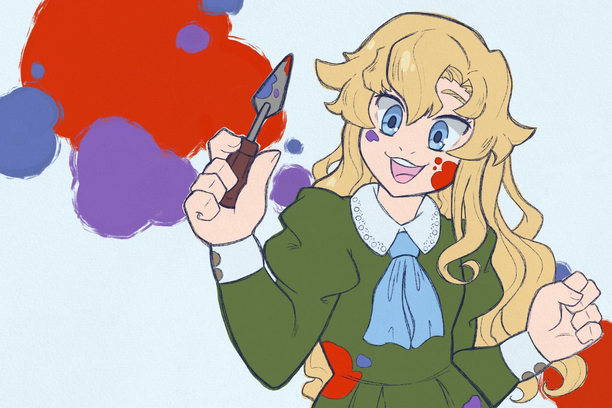elsewherepng's tweet photo. miss mary ib who likes to steal pointy painting supplies https://t.co/dCIZjgGU80