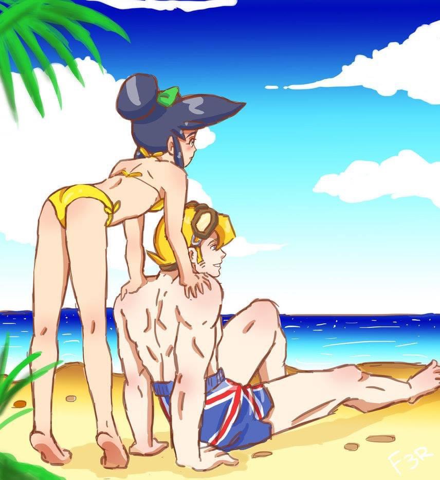 AyameFalcon's tweet photo. Beach Day! Art by @fokk3r #PowerStone #EdwardFalcon #EdwardFokker #Ayame https://t.co/BJGNYxMFdH