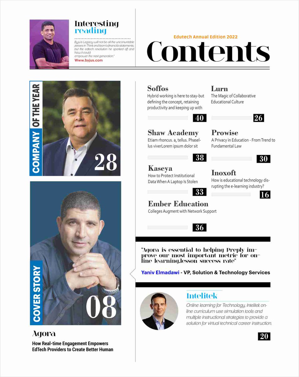 etechsuccess's tweet photo. Enterprisetechsuccess has launched the Edtech 2022 edition today. We are presenting Top 20 Solution Providers 2022 in the Edtech space who are providing game-changing technologies nowadays. Hearty Congratulations!! to all the winners.
https://t.co/2IT5wcfXls https://t.co/Fb5713fRNC