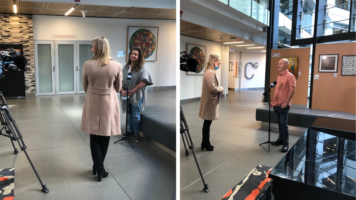 HaemAus's tweet photo. Have you had a chance to look at our OVERLOAD art exhibition yet? It can be seen both online https://t.co/6cZnoMaL5X &amp; in the Gold Coast University Hospital foyer.
🎨
This morning Ch9 News came to visit OVERLOAD &amp; speak with two of the artists.
🎨
#WHW2022 #haemochromatosis https://t.co/stGUklyjbr