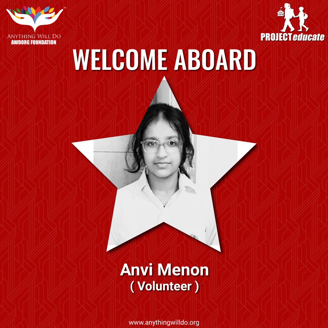 awdorg's tweet photo. Welcome aboard Anvi Menon for taking interest in teaching underprivileged children at Computer Learning Centers under #PROJECTeducate #anythingwilldo #awdorg #socialwork https://t.co/h7S6uZnSrw