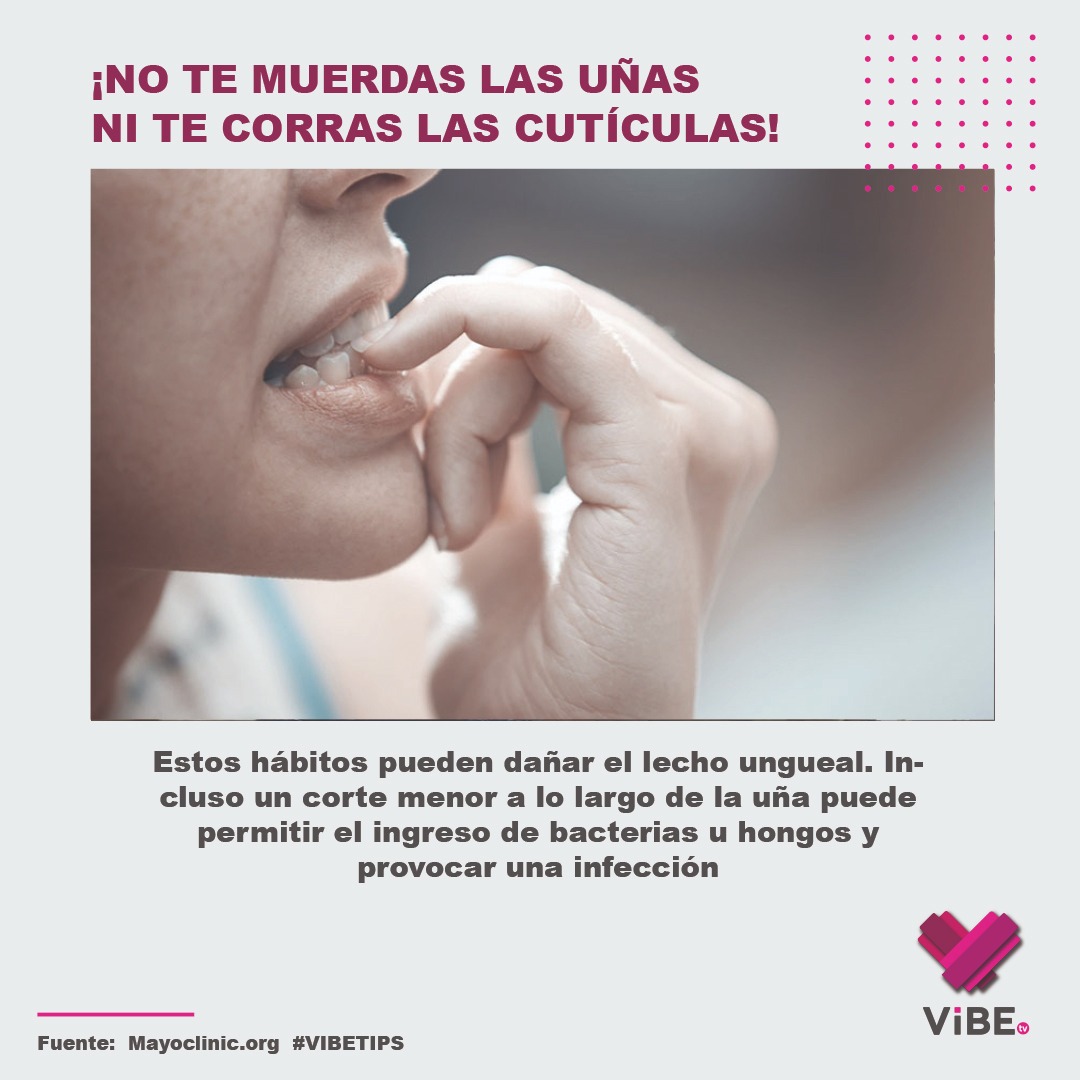 ViBETVmx's tweet photo. ¡No te muerdas las uñas! Puedes dañarlas y provocar una infección👇🙅‍♀️
.
.
.
#ViBETIPS #cutícula #salud #unasnaturales #belleza https://t.co/wqoSF47CQB