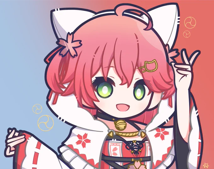 新衣装の猫耳パーカーみこち🌸❤️
和POPで可愛い!!
#miko_Art 