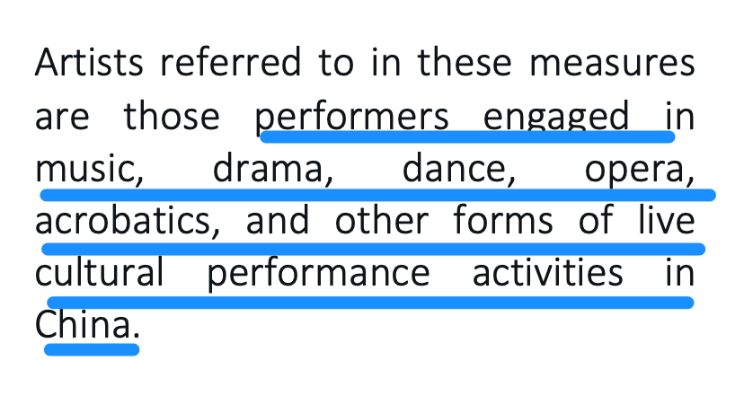 bluebirdmuppet's tweet photo. The next instalment of "the way #CAPA violates its own rules".

In CAPA's "Self-regulatory Measures for Performing Artists" (演出行业演艺人员从业自律管理办法), Art 1 states that the purpose of the measure is to regulate artists 艺人.  

Here is how CAPA defines "artists" in Art 2 https://t.co/bYYl8ddXTK