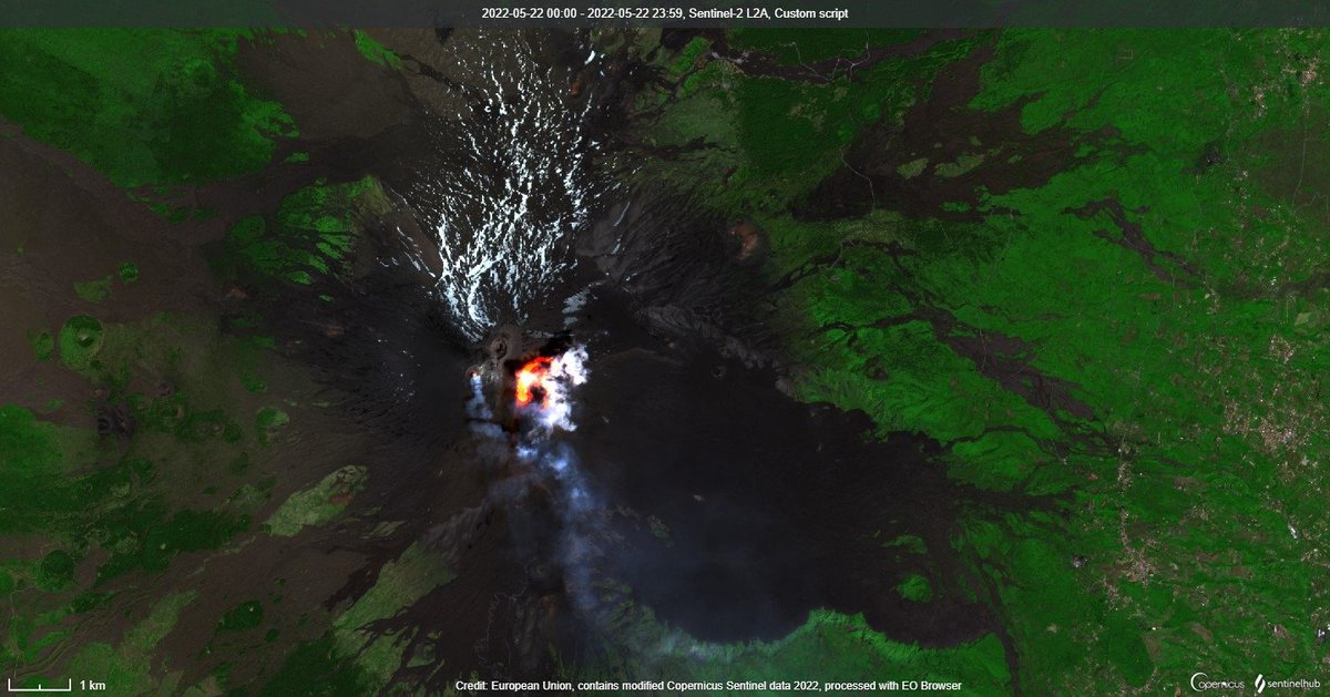 WED_explorer's tweet image. eruption of #Etna #volcano 🌋 May 17 to June 1, 2022.
image from 🛰@CopernicusEU
Processed in 🛰@sentinel_hub
©️The script published by @Pierre_Markuse
🛰@sentinel_hub #CustomScripts