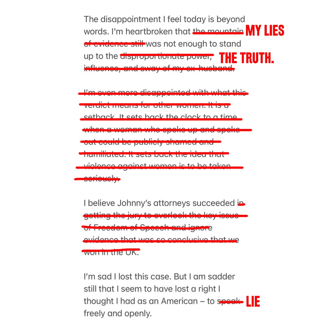 JC_MONDO's tweet photo. Sorry, Amber, I just found some minor errors and have corrected them for you (you are welcome) 🙏😇🏴‍☠️

#JusticeForJohhnyDepp #VictoryForJohnnyDepp #AmberHeardIsALiar #AmberHeardIsAnAbuser https://t.co/eHg02WKFjB