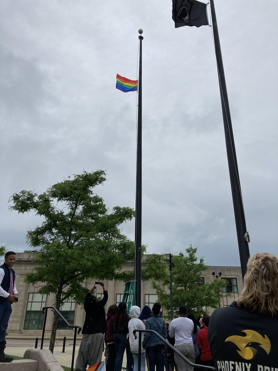 PlymouthCtyDAO's tweet photo. It was an honor to be on hand today to acknowledge the month of June as Pride Month, proudly celebrating diversity here in Brockton and flying these colors
over city hall. https://t.co/CRvYTefZnq