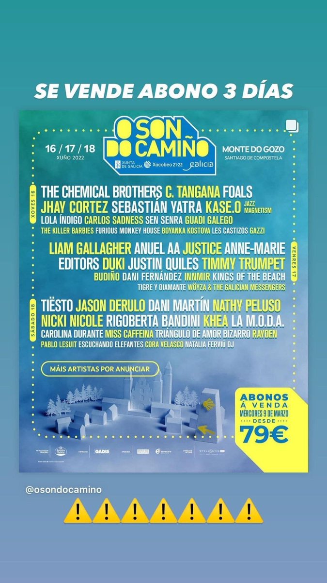 ivangd15's tweet photo. ⚠️ SE VENDE ABONO 3 DÍAS SON DO CAMIÑO ⚠️ (se agradece difusión) https://t.co/D1IqiuTxEh