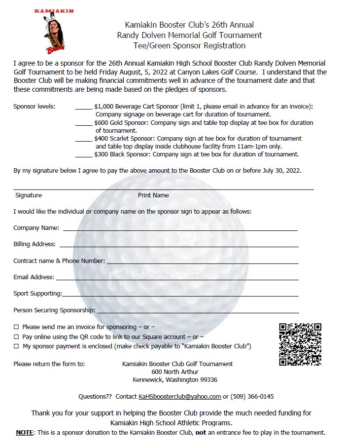 Braves_Boosters's tweet photo. TWO months until our annual Randy Dolven Memorial Golf Tournament! 🏌️
SPONSORS...get your sponsorship forms turned in!
GOLFERS...get your team together and get registered now!
Come out and support Kamiakin Athletics!  Go Braves!! ❤️💛 https://t.co/IKXiB3JPK8