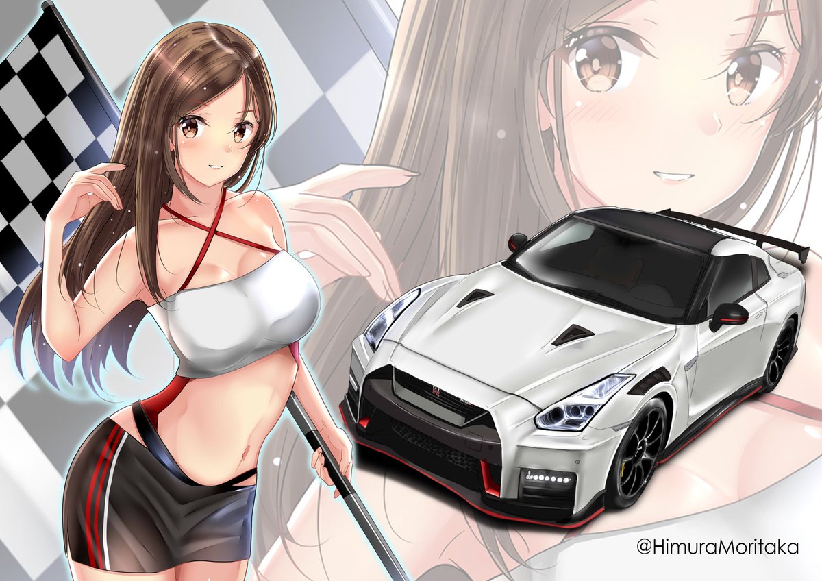 「✨GT-R NISMOの絵に✨
🏎️レースクイーンを描いてみました🏁 」|火村 モリタカ＠/5月COMITIA144（B51a)/その次は神戸かわさき10のイラスト