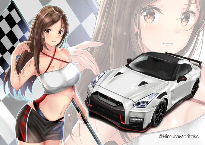 ✨GT-R NISMOの絵に✨
🏎️レースクイーンを描いてみました🏁 