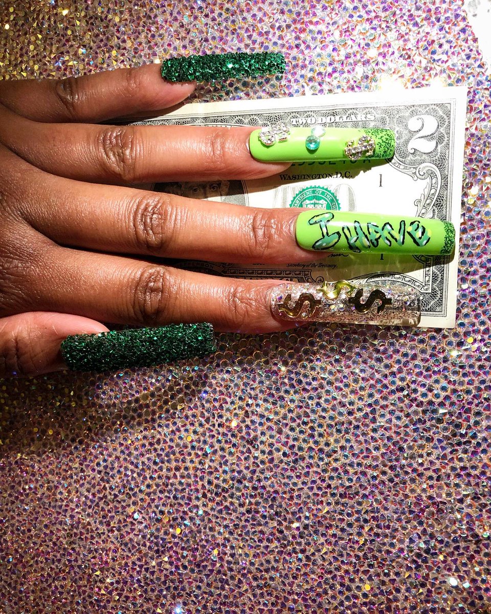 OhBIrresistible's tweet photo. These are the most money nails that ever monied π€π
π½π They celebrate all things Taurus.
β’
β’
β’
β’
#moneynails #notd #90snails #ninetiesnails
#naildesignsideas #dopenails #greennails #longnails #taurus #taurusseason #nailslovers https://t.co/rTuyA4u5PL