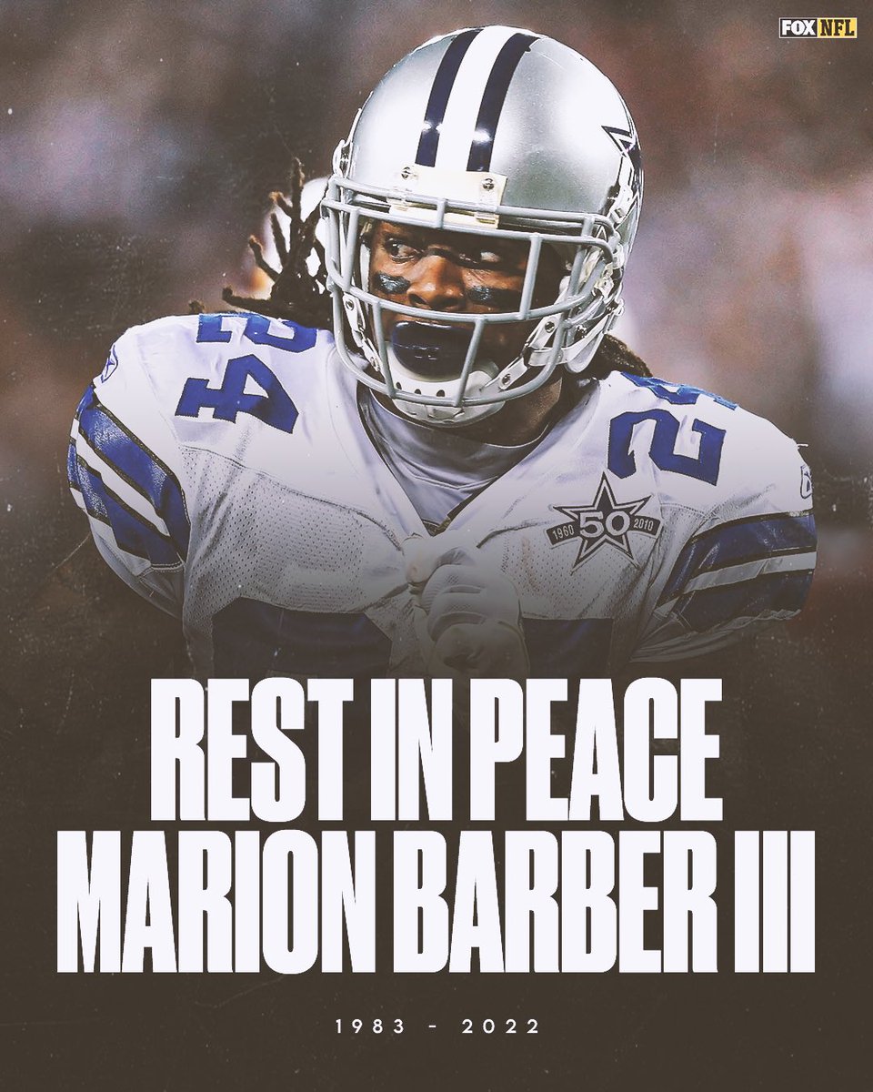 NFLonFOX's tweet photo. Former Cowboys RB Marion Barber III, who played 7 seasons in the NFL, has passed away, per the @dallascowboys. 

Rest in Peace, Marion. 🙏 https://t.co/9NVUGY23mq