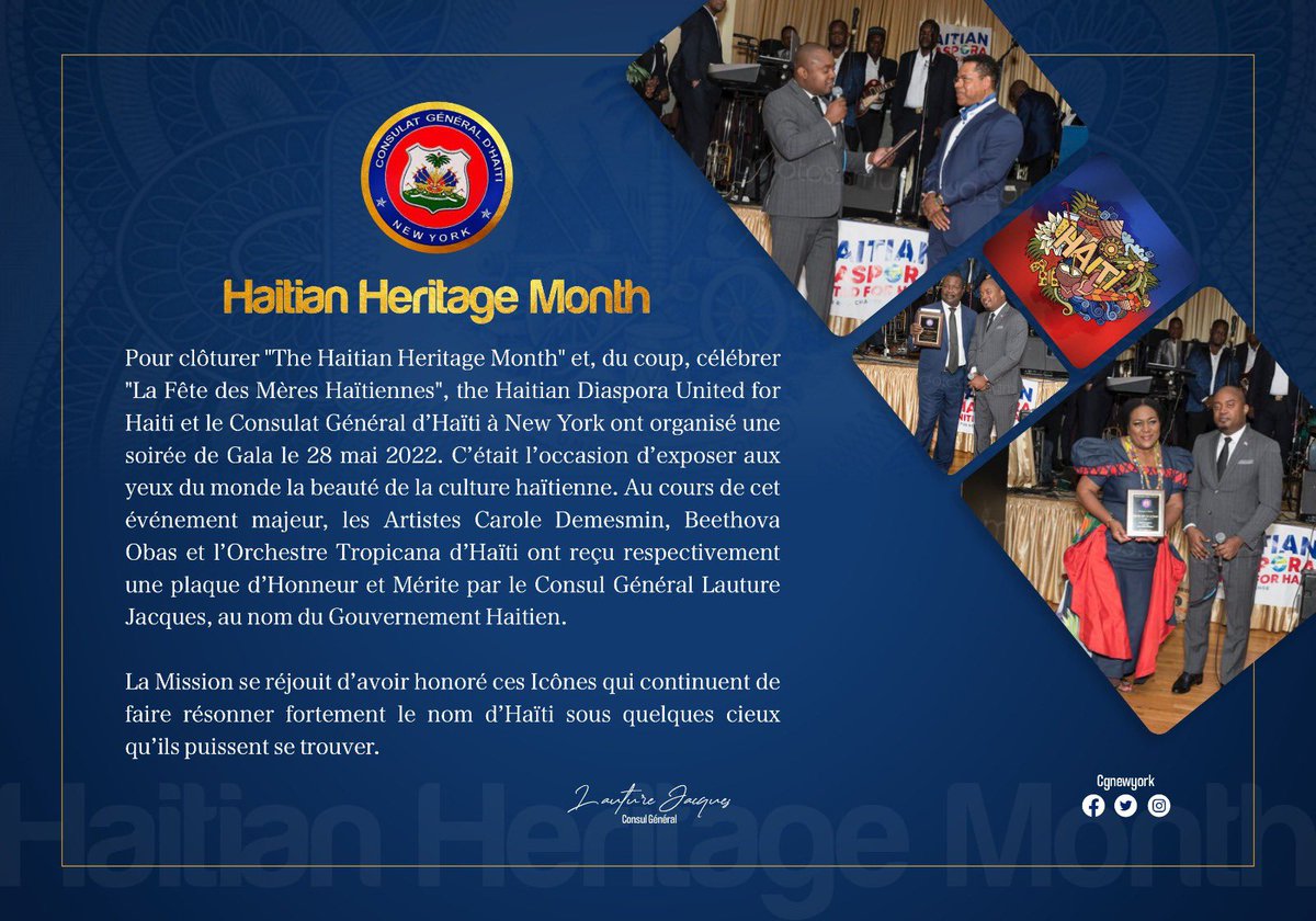 Consulat Général d’Haïti à New York (@haitiinnewyork) on Twitter photo 