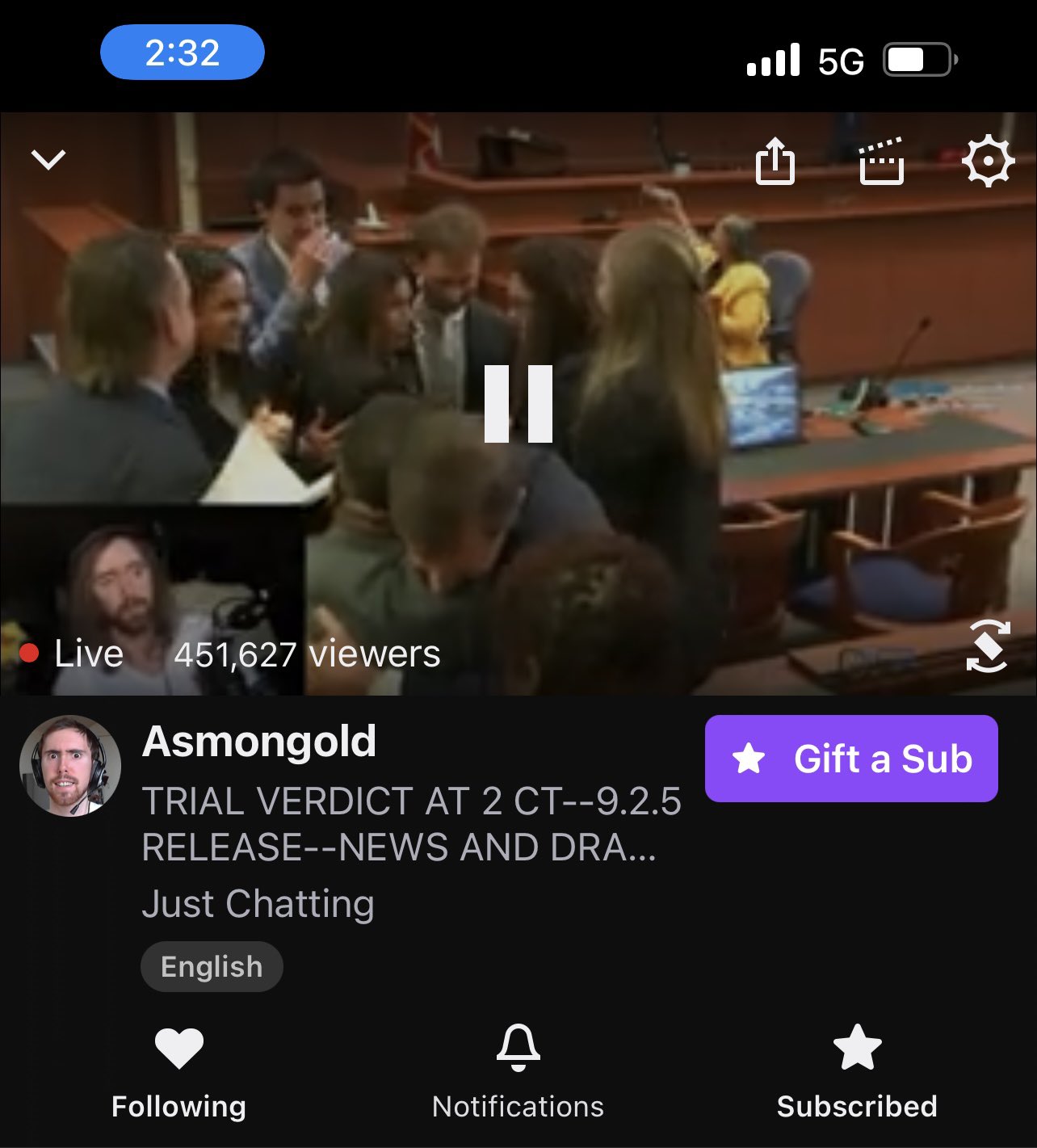 Zack on Twitter Viewercount Andys SMH" / Twitter