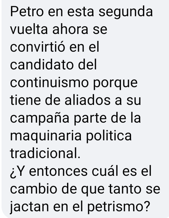 Agudelo7Mery's tweet photo. @pulzo @petrogustavo Me parece razonable que si pierde no suga insistiendo, queda comprobado que más de medio país no quiere un gobierno de izquierda, ni comunista. https://t.co/7kuMPkKPsT